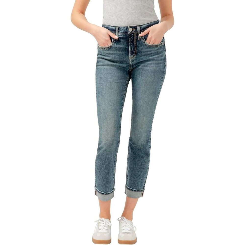 Women's Slim Leg Jeans High Rise Cotton Blend Casual Comfortable